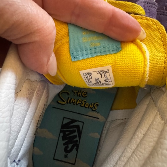 EUC LISA SIMPSON VANS High-Top Sneakers Purple Suede 6 7.5 UNIVERSAL - Picture 5 of 5